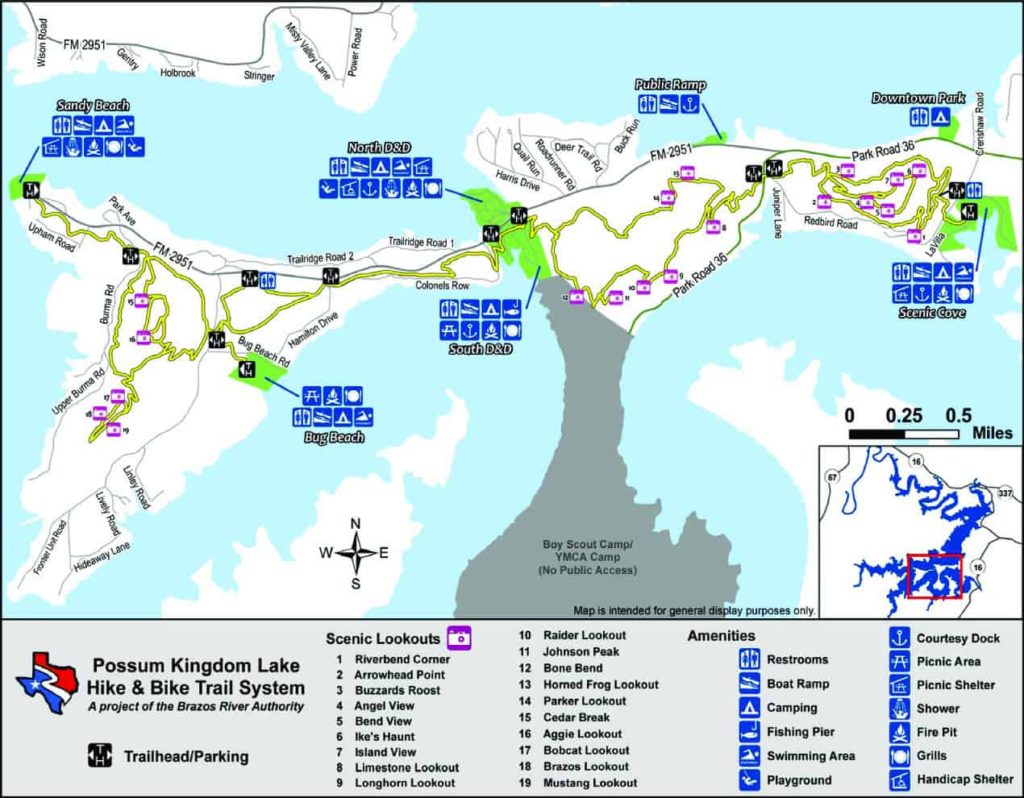 hike and bike trail system at possum kingdom lake