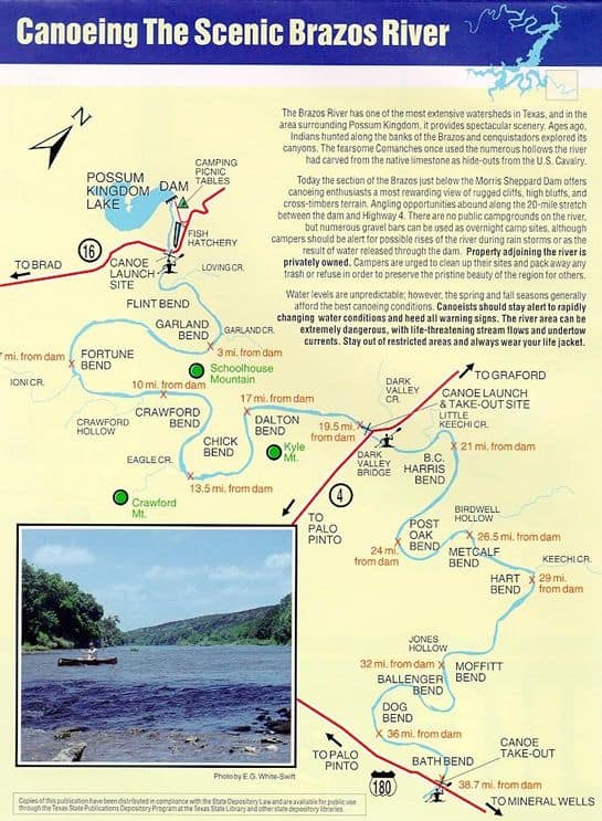 possum kingdom canoe map