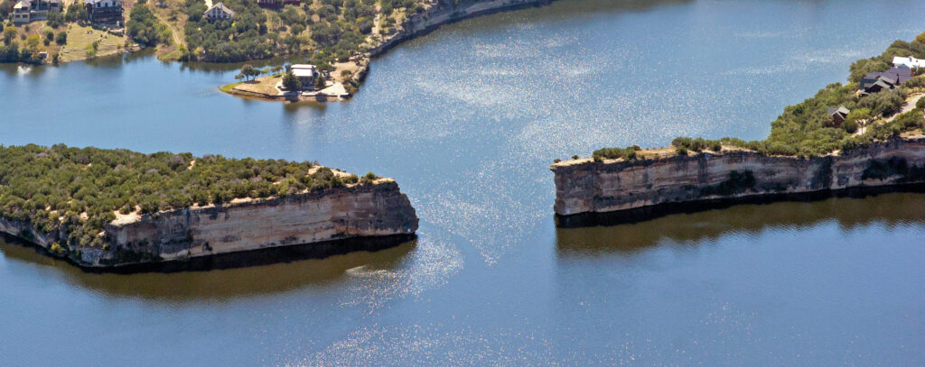 Hell's gate aerial view Strawn, TX